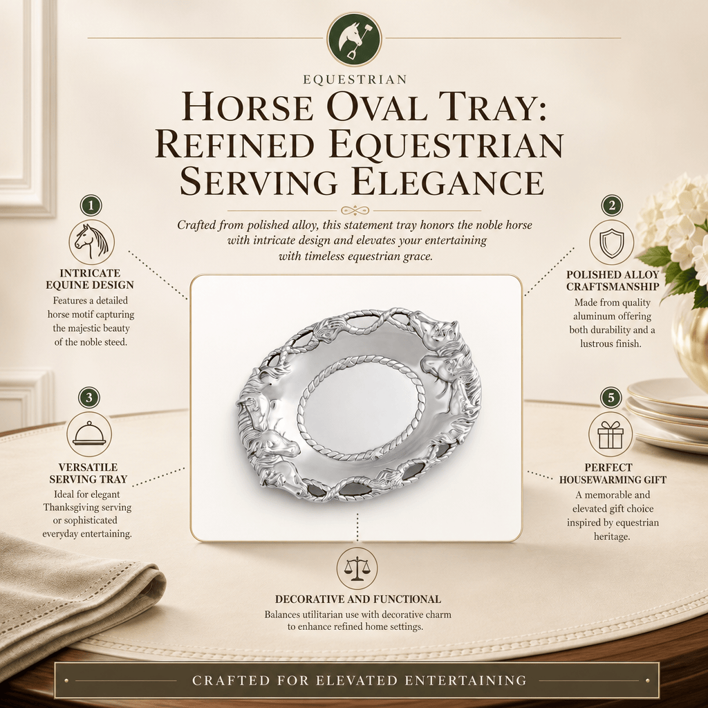 Arthur Court Equestrian Horse Oval Tray
