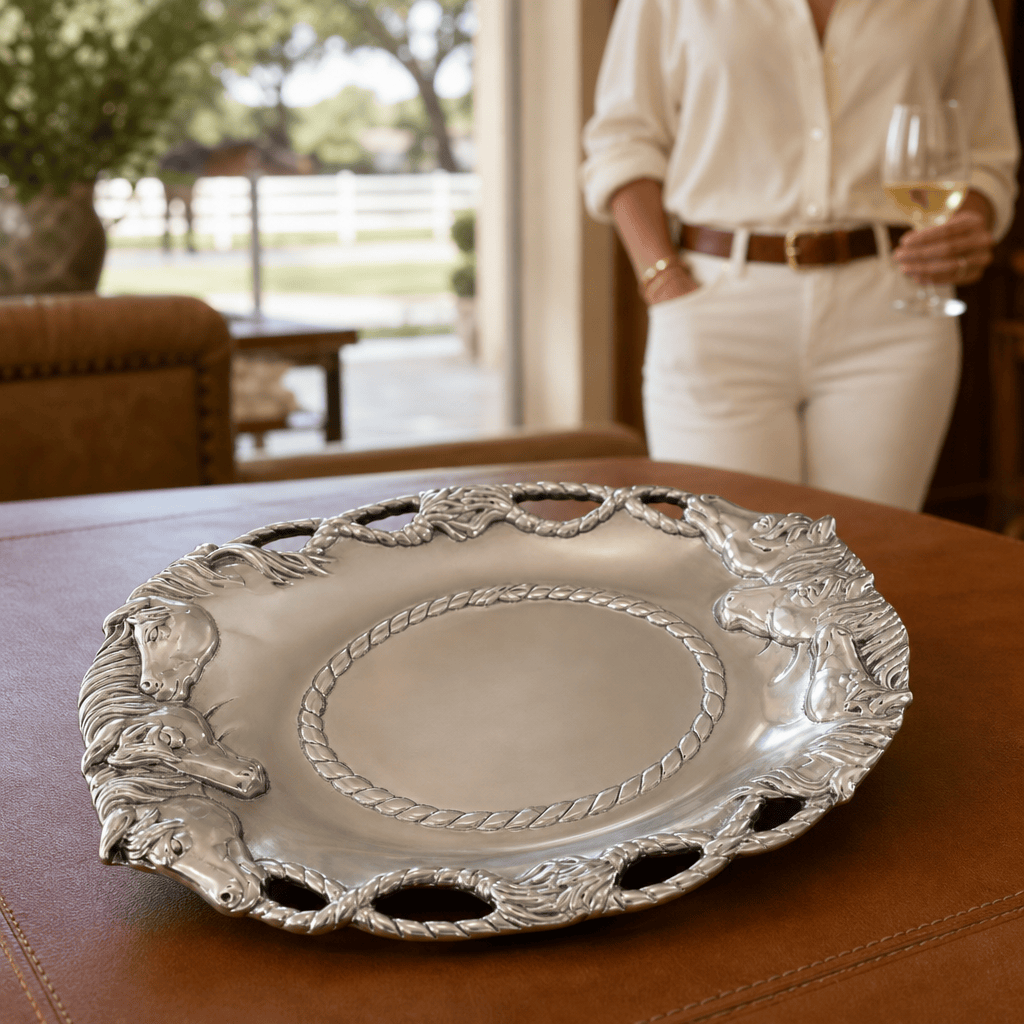 Arthur Court Equestrian Horse Oval Tray