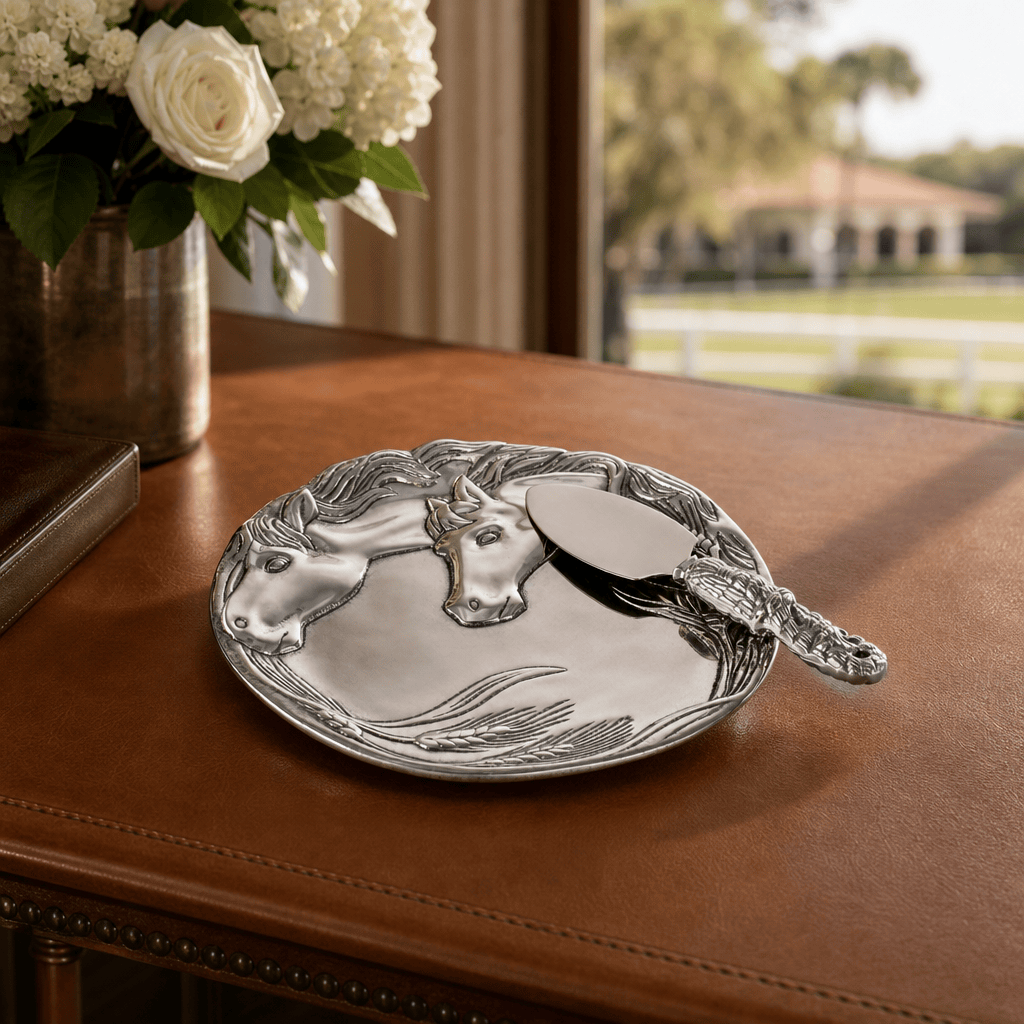Arthur Court Equestrian Horse Plate with Server