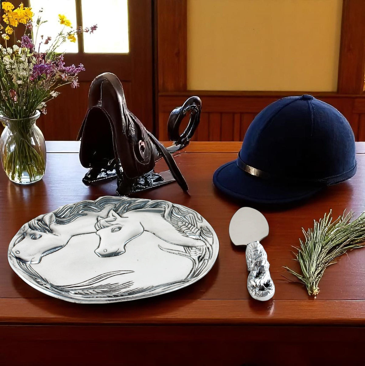 Arthur Court Equestrian Horse Plate with Server