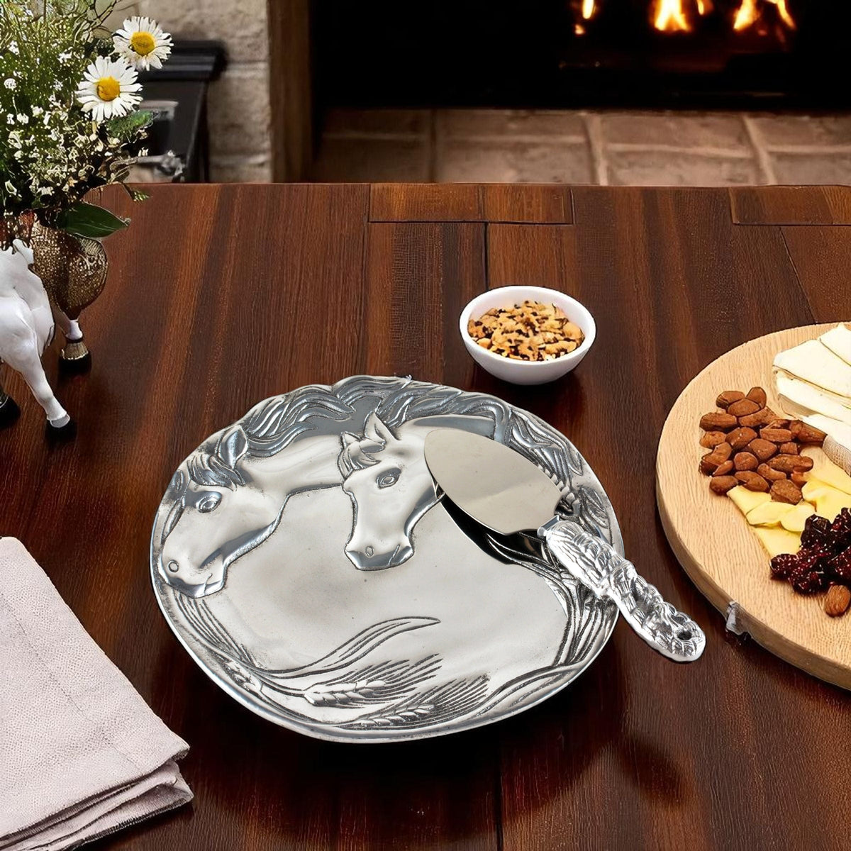 Arthur Court Equestrian Horse Plate with Server