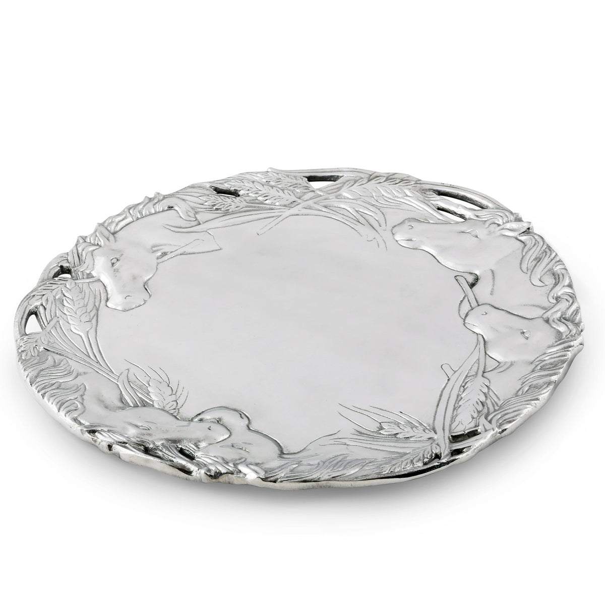 Arthur Court Equestrian Horse Round Tray 12