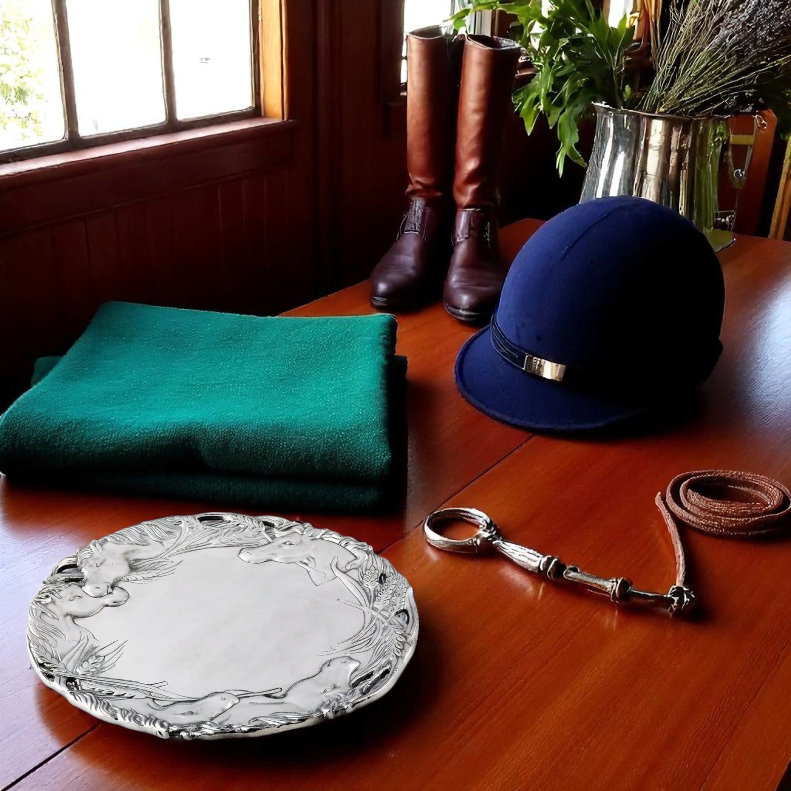 Arthur Court Equestrian Horse Round Tray 12