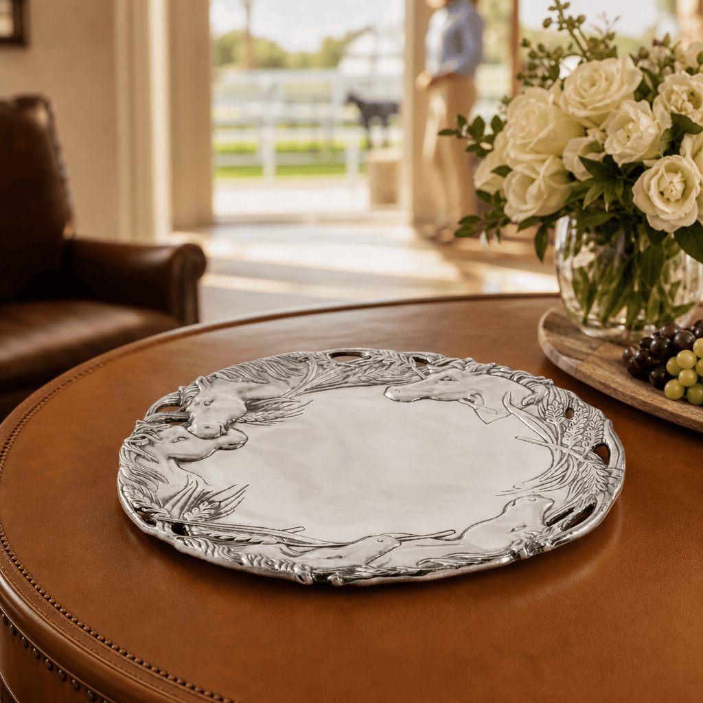 Arthur Court Equestrian Horse Round Tray 12
