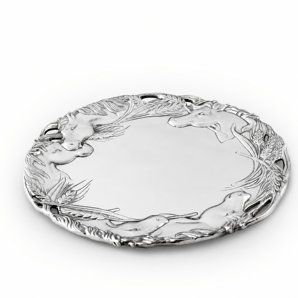 Arthur Court Equestrian Horse Round Tray 12