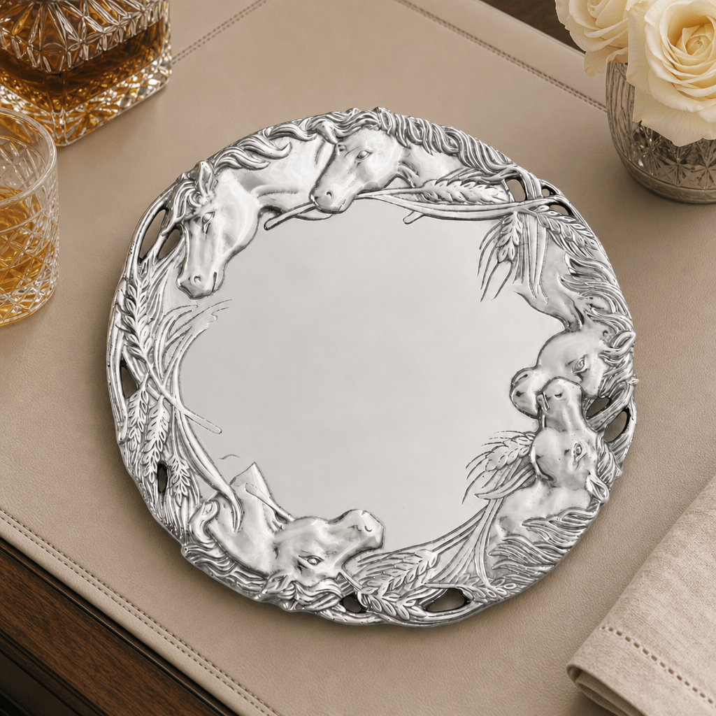 Arthur Court Equestrian Horse Round Tray 12