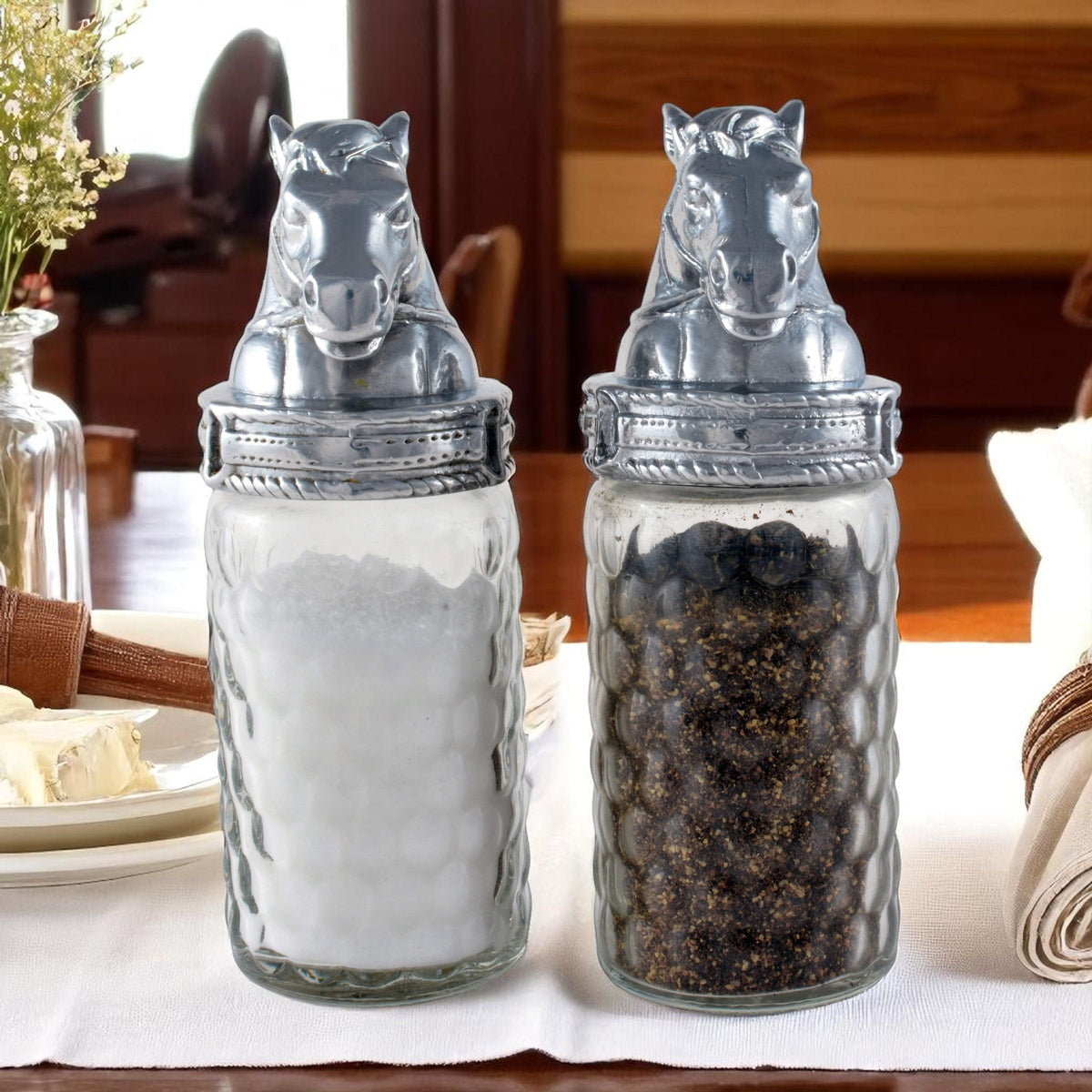 Arthur Court Equestrian Horse Salt and Pepper Set