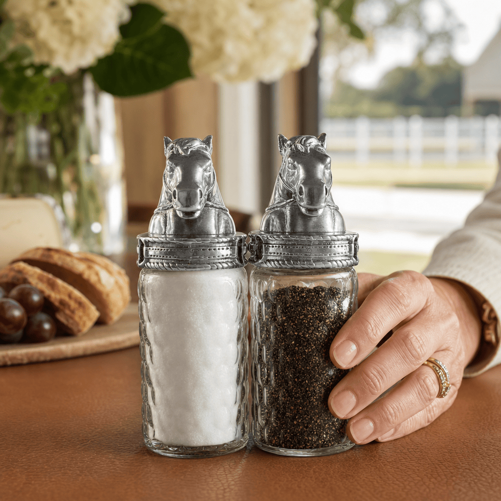 Arthur Court Equestrian Horse Salt and Pepper Set
