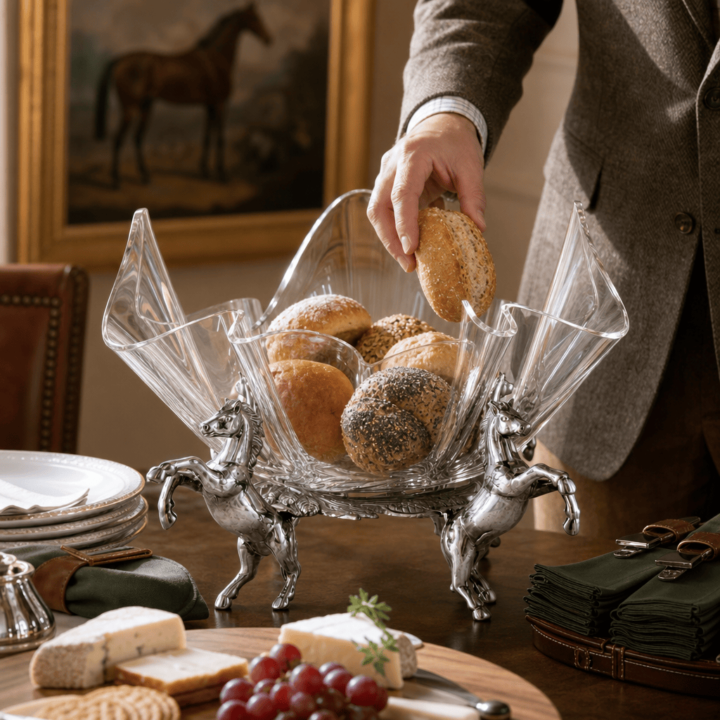 Arthur Court Equestrian Horse Stand Acrylic Bowl 11