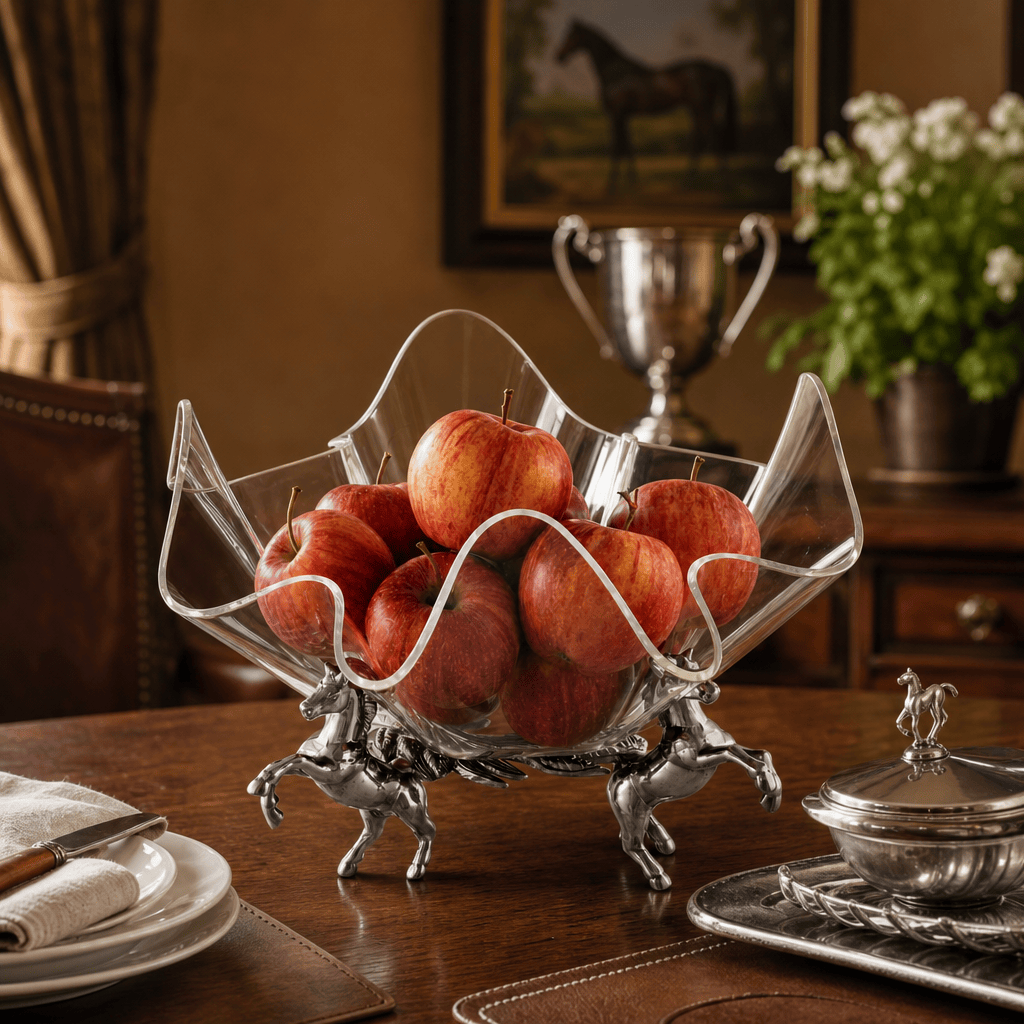 Arthur Court Equestrian Horse Stand Acrylic Bowl 11
