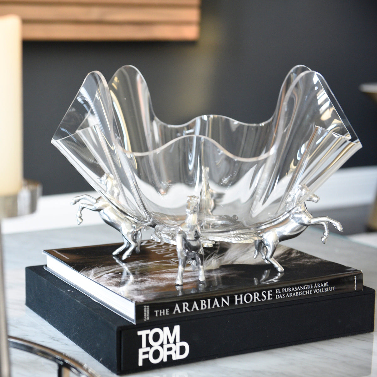 Arthur Court Equestrian Horse Stand Acrylic Bowl 14