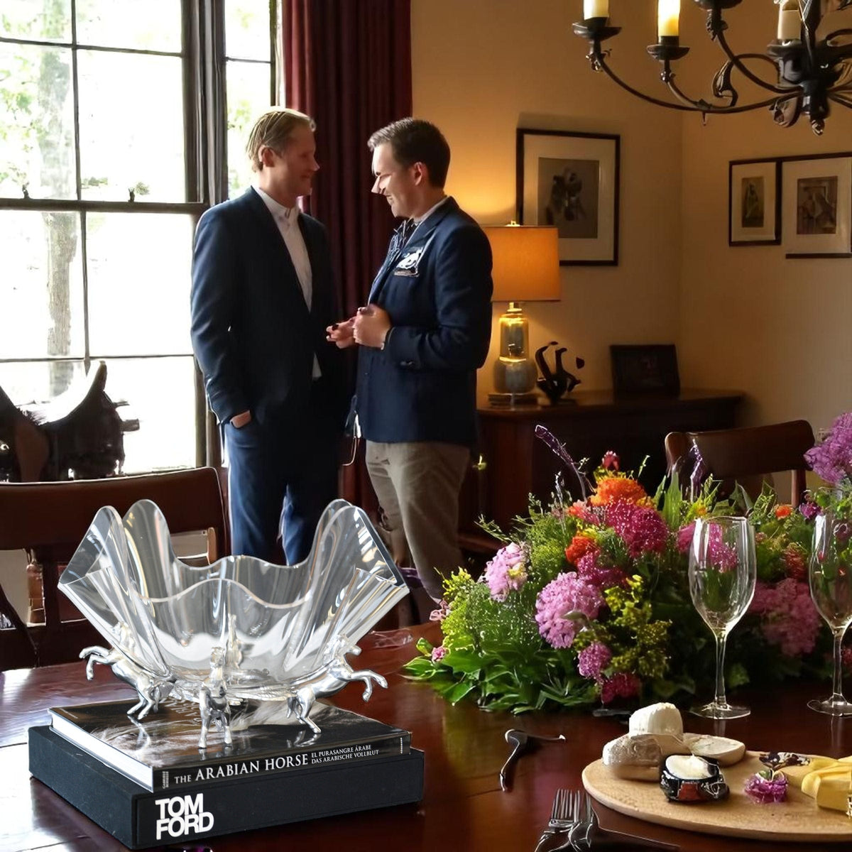 Arthur Court Equestrian Horse Stand Acrylic Bowl 14