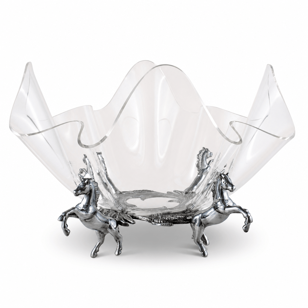 Arthur Court Equestrian Horse Stand Acrylic Bowl 14