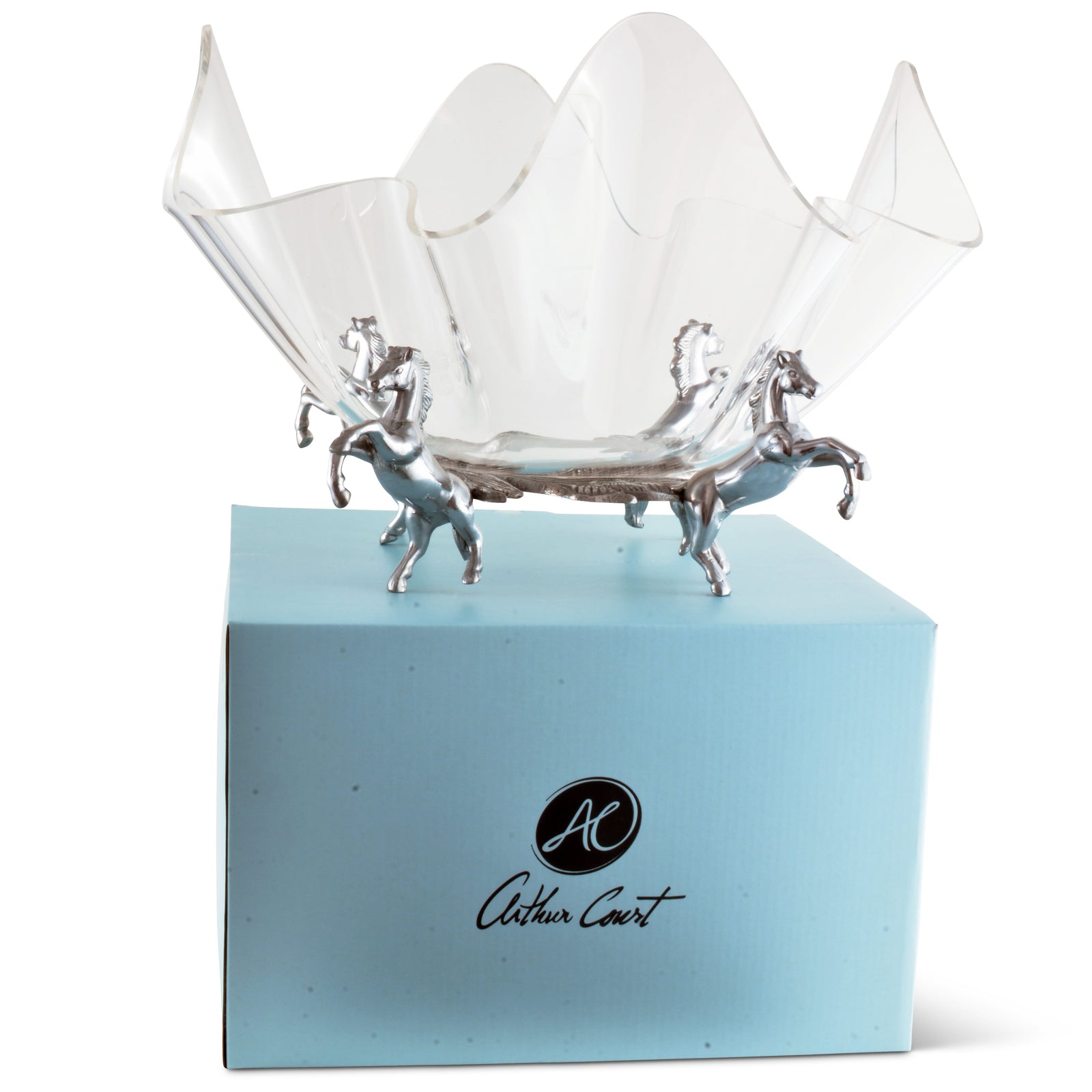 Arthur Court Equestrian Horse Stand Acrylic Bowl 14