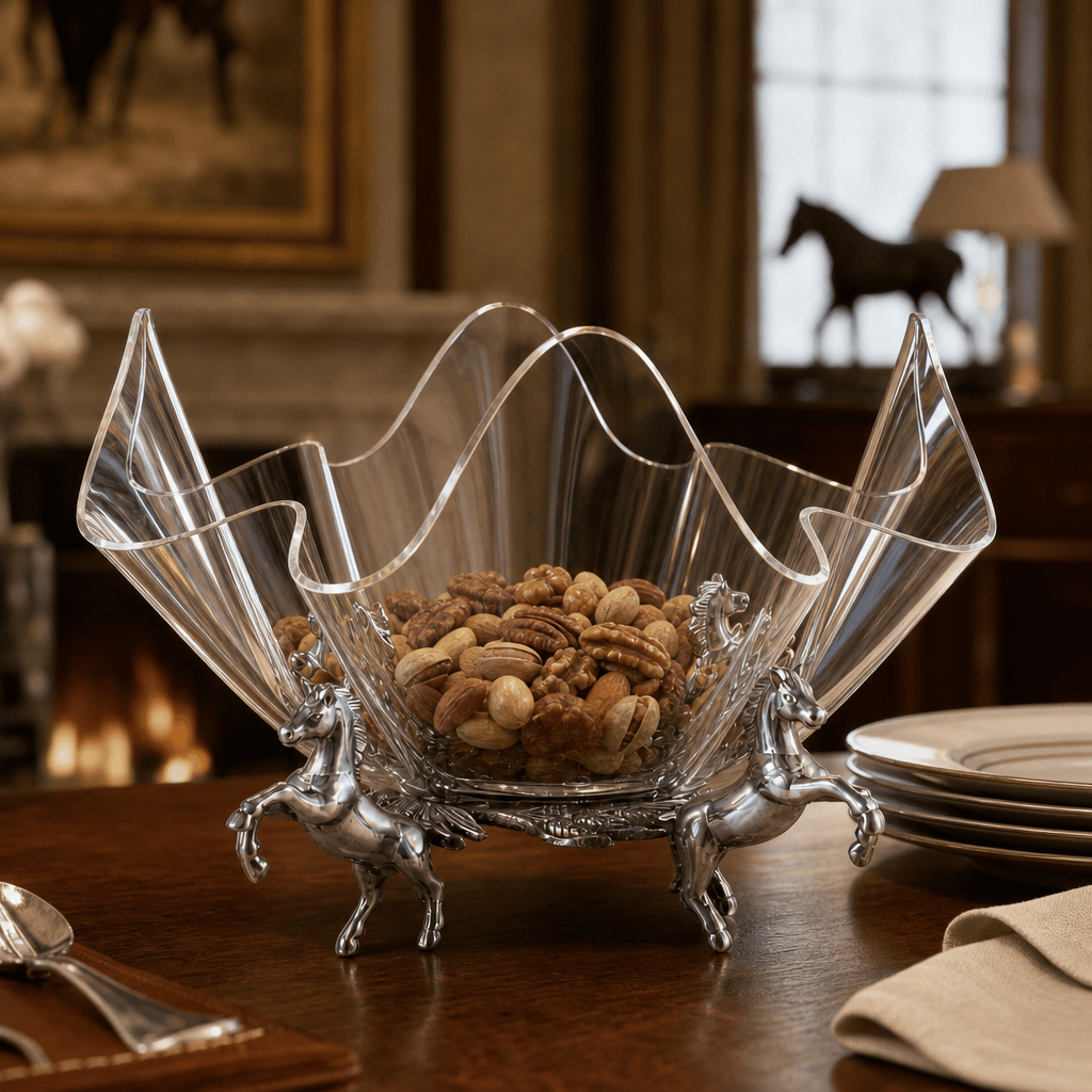 Arthur Court Equestrian Horse Stand Acrylic Bowl 14