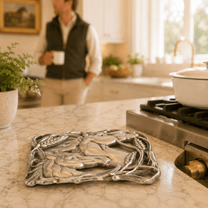 Arthur Court Equestrian Horse with Wheat Trivet