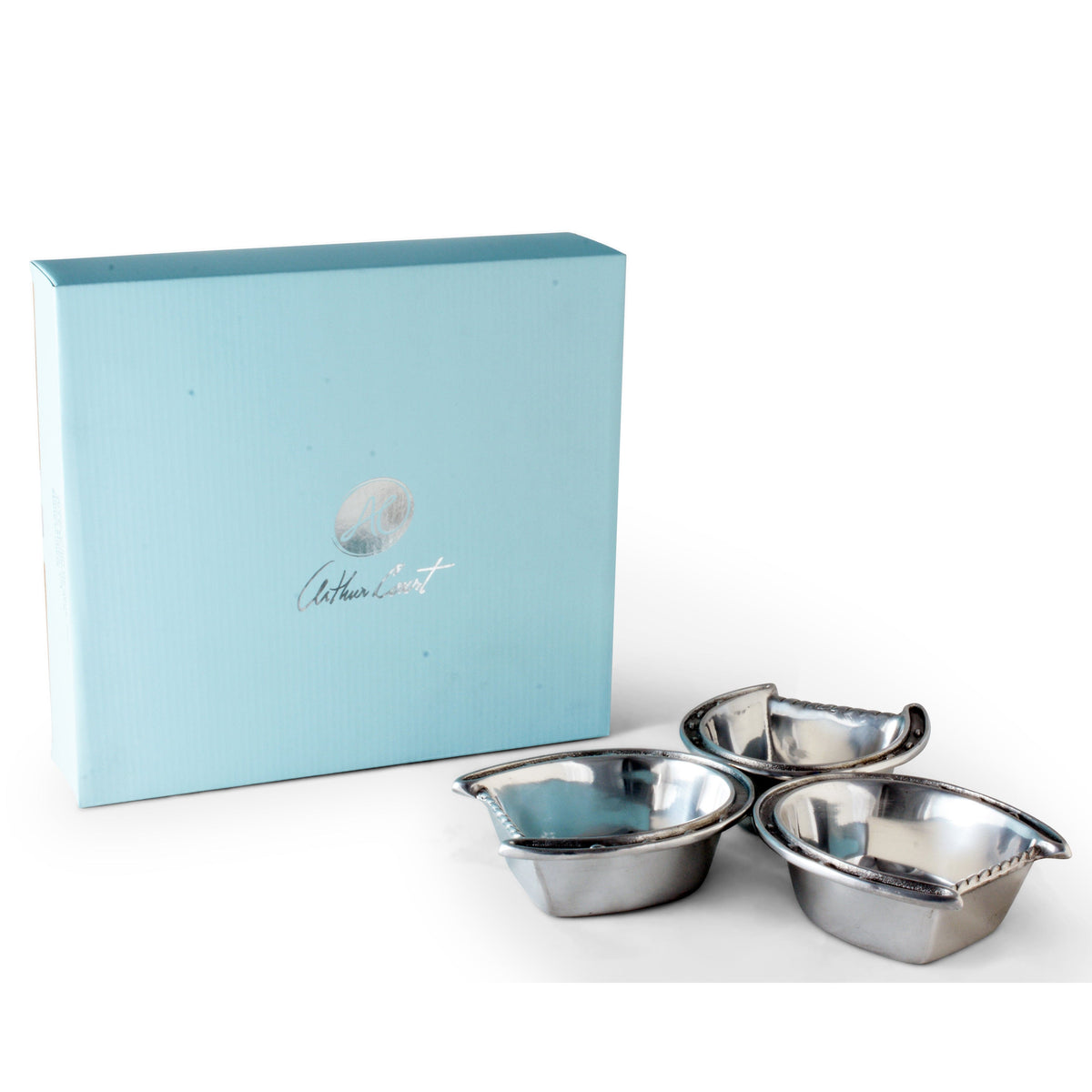 Arthur Court Equestrian Horseshoe 3-Bowl Bowl