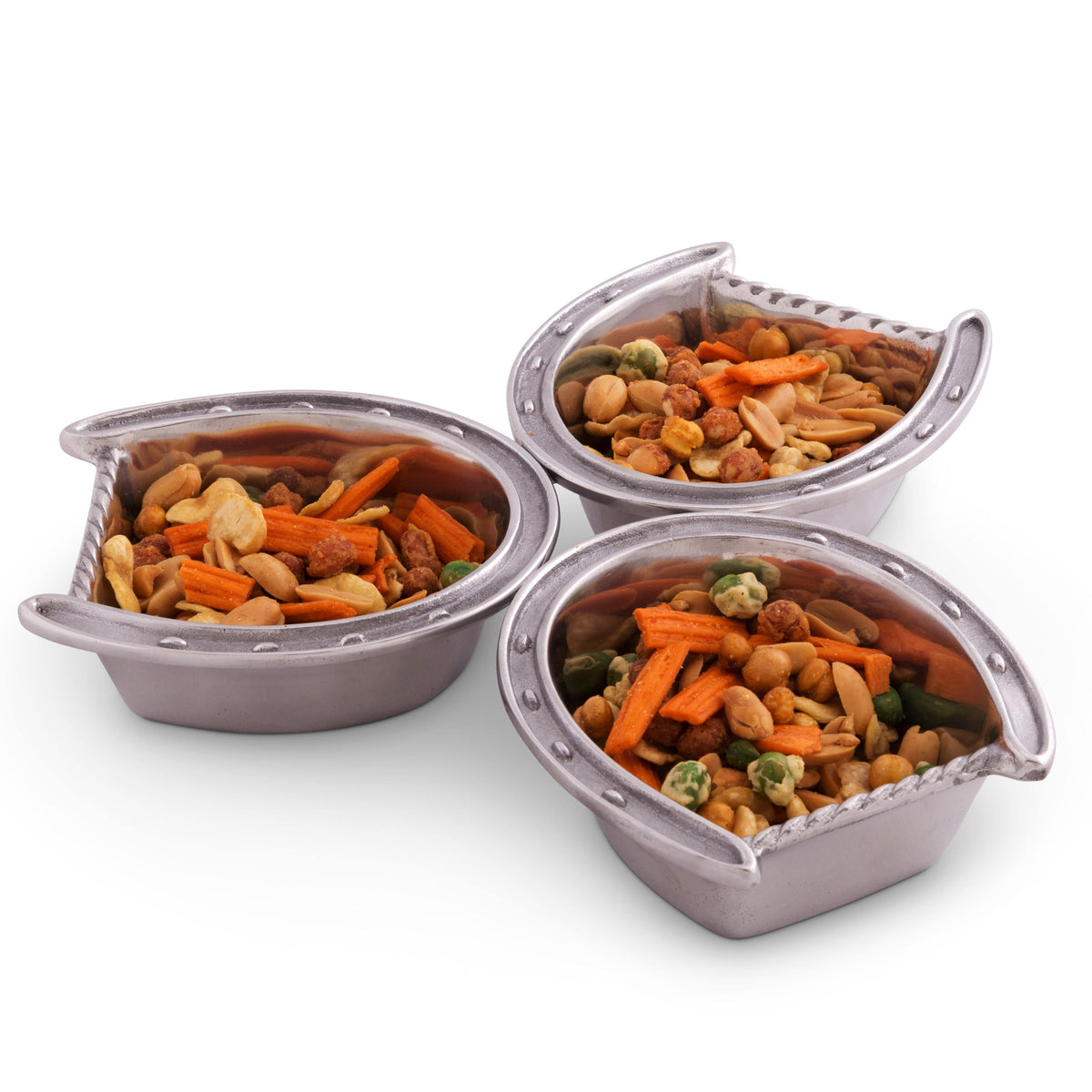 Arthur Court Equestrian Horseshoe 3-Bowl Bowl