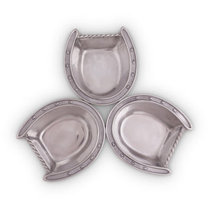 Arthur Court Equestrian Horseshoe 3-Bowl Bowl