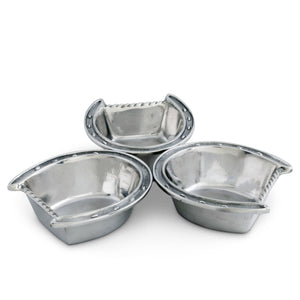 Arthur Court Equestrian Horseshoe 3-Bowl Bowl