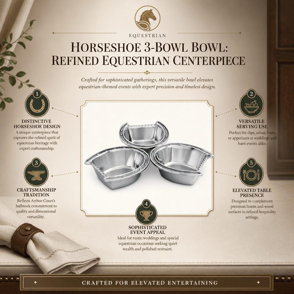Arthur Court Equestrian Horseshoe 3-Bowl Bowl