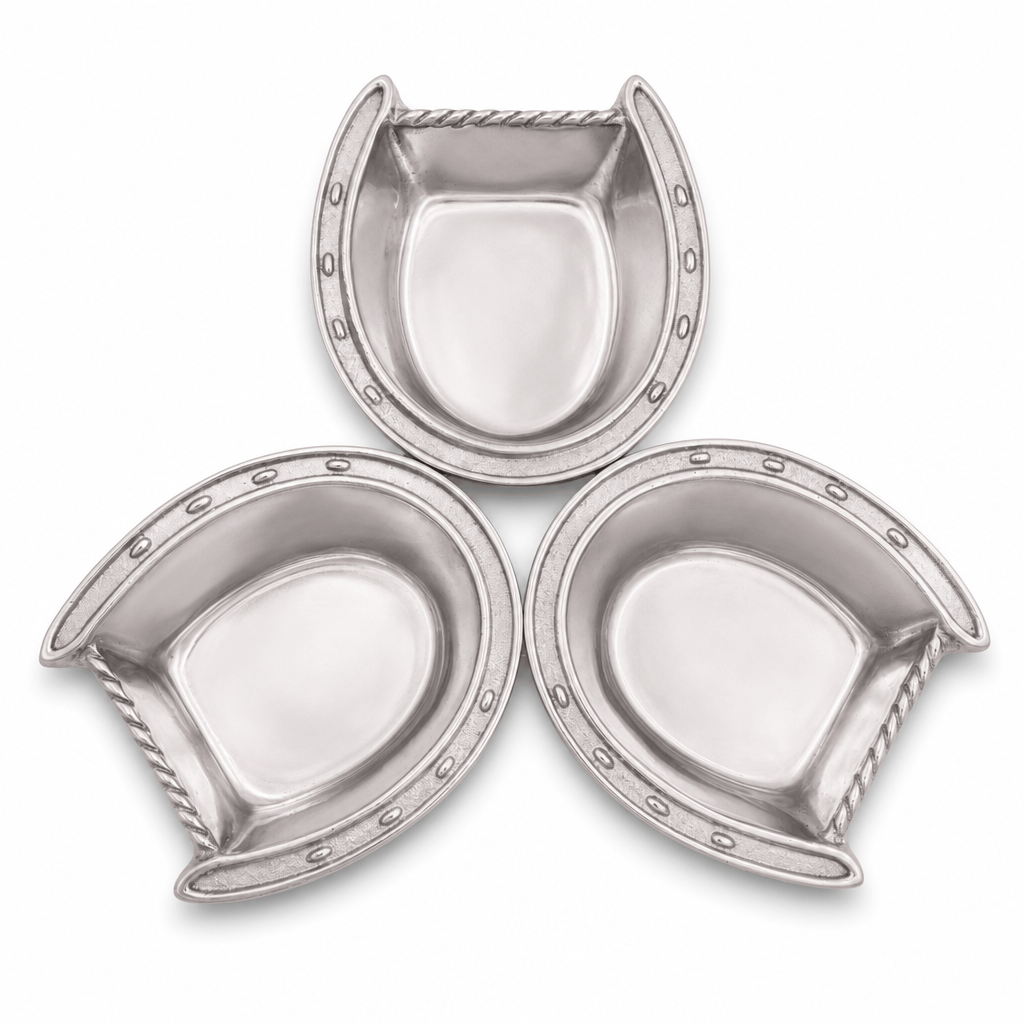 Arthur Court Equestrian Horseshoe 3-Bowl Bowl
