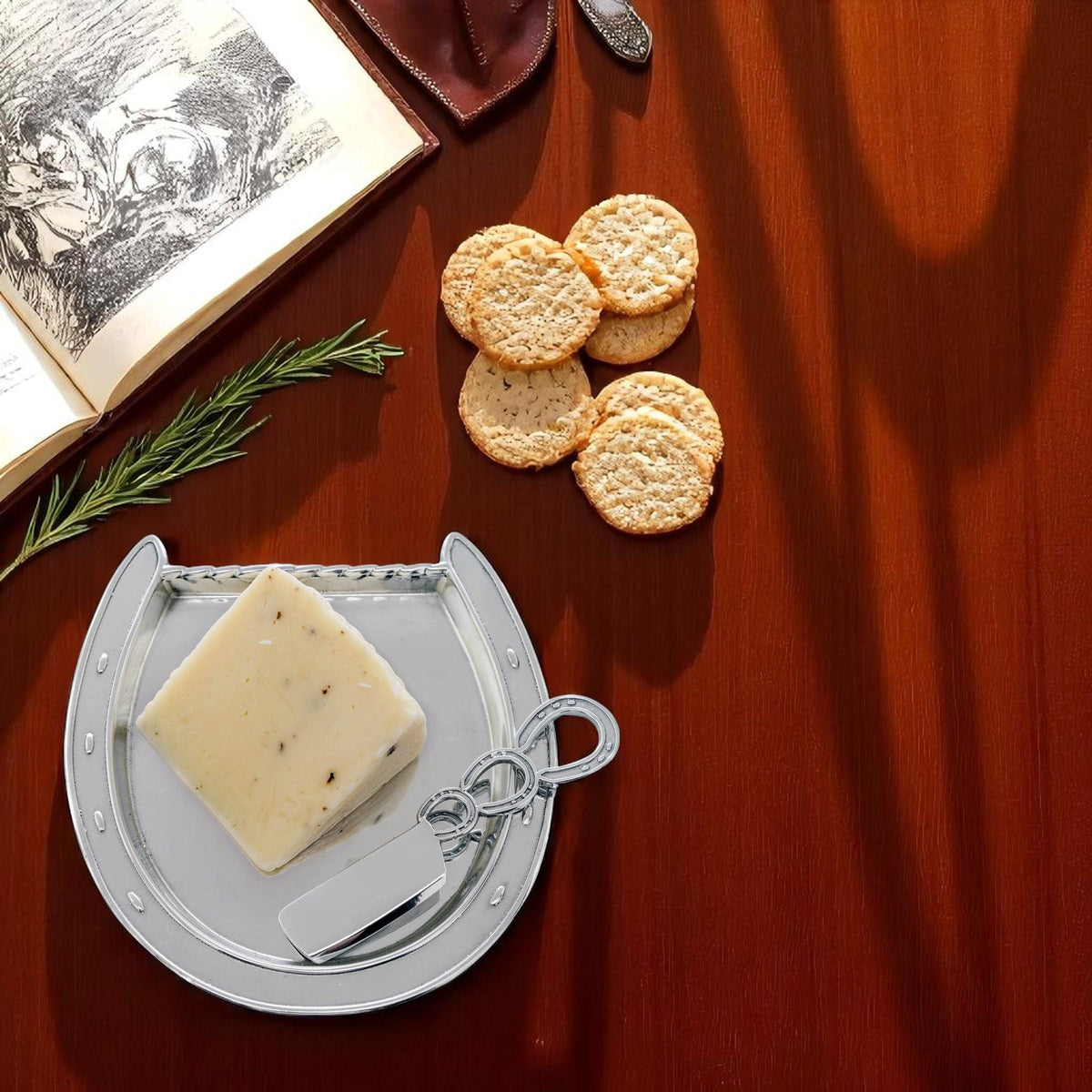 Arthur Court Equestrian Horseshoe Plate with Server