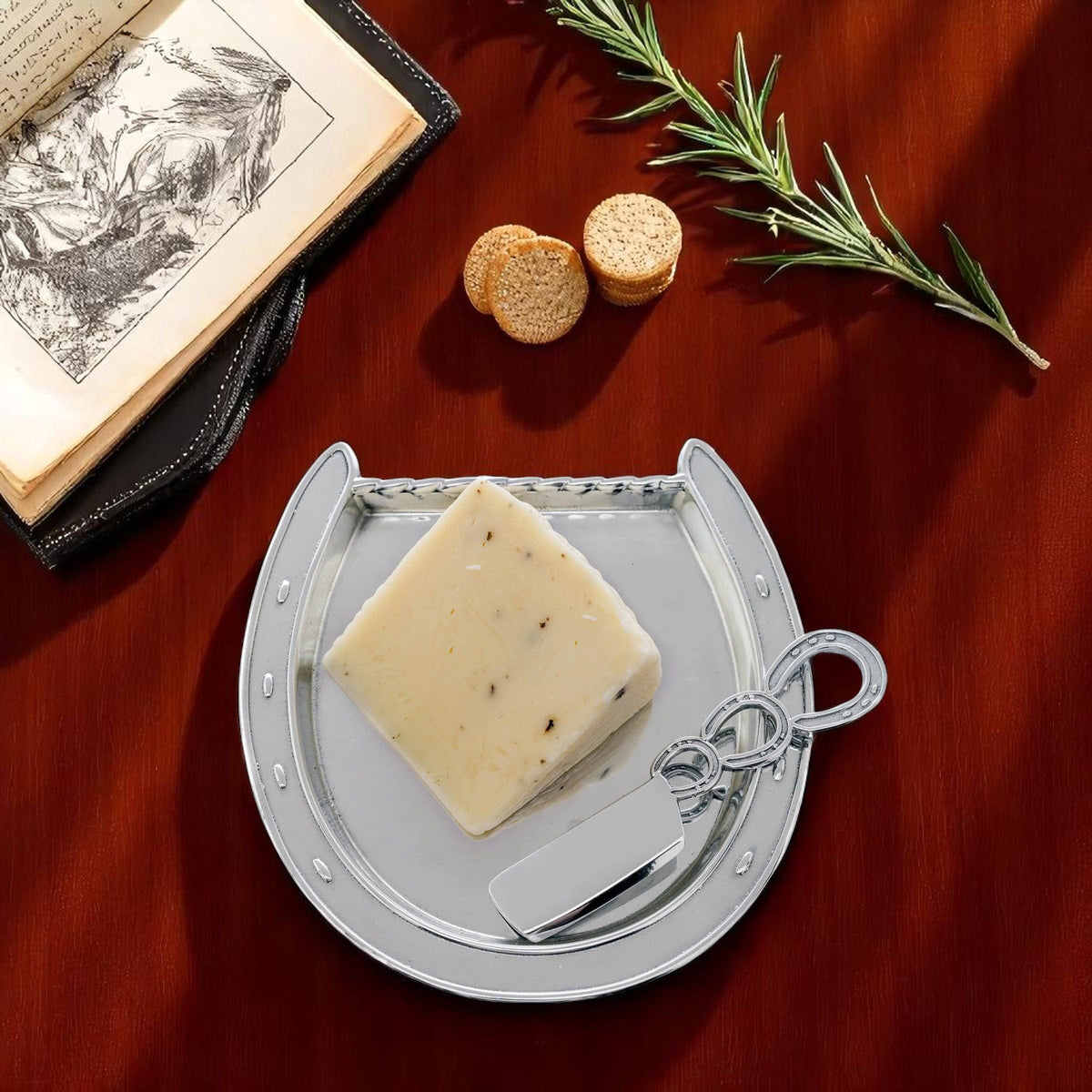 Arthur Court Equestrian Horseshoe Plate with Server