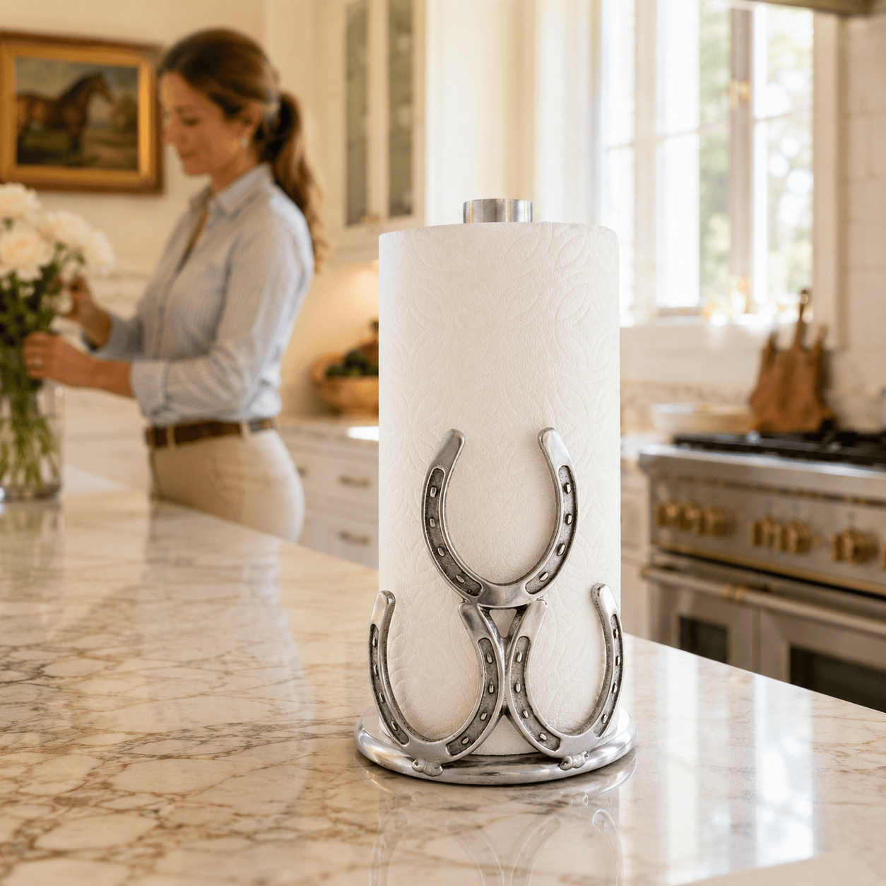 Arthur Court Equestrian Horseshoe Towel Holder