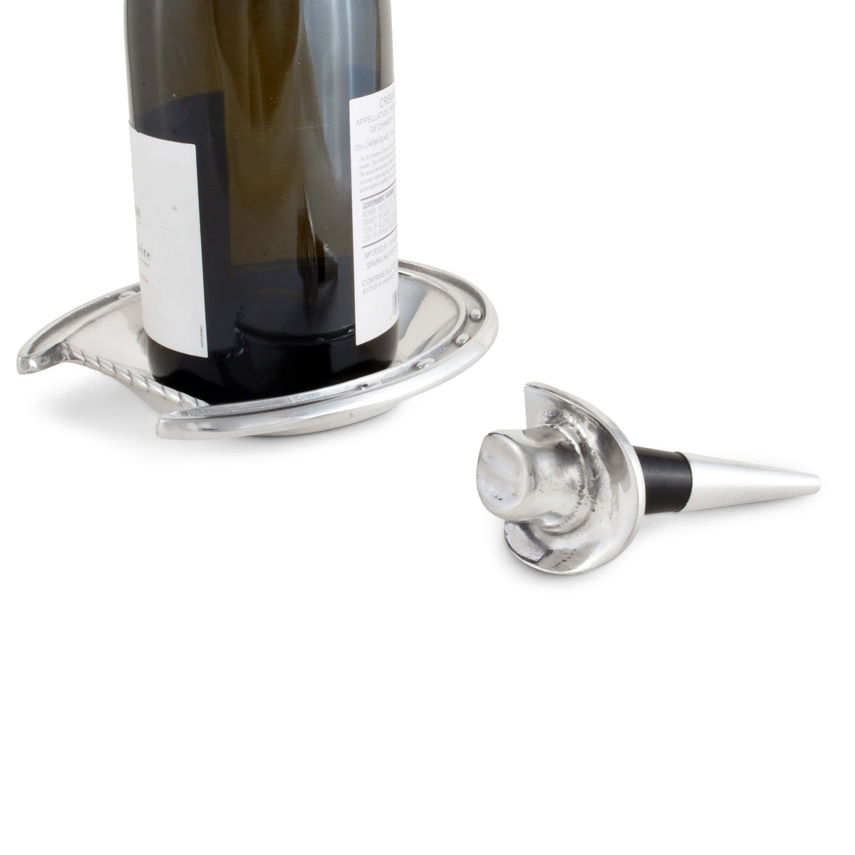 Arthur Court Equestrian Horseshoe Wine Coaster and Hat Stopper Set