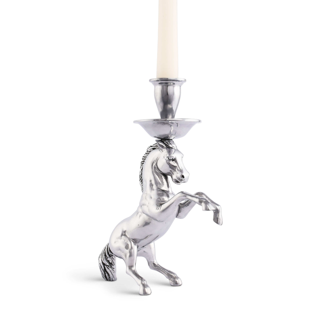 Arthur Court Equestrian Rearing Horse Candlestick