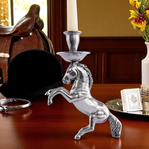 Arthur Court Equestrian Rearing Horse Candlestick