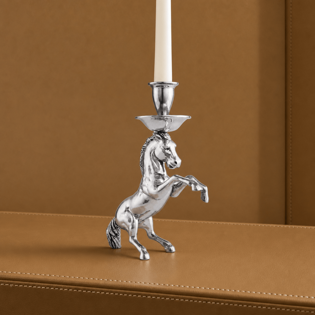 Arthur Court Equestrian Rearing Horse Candlestick