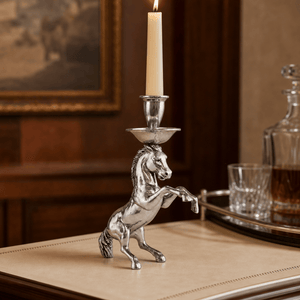 Arthur Court Equestrian Rearing Horse Candlestick