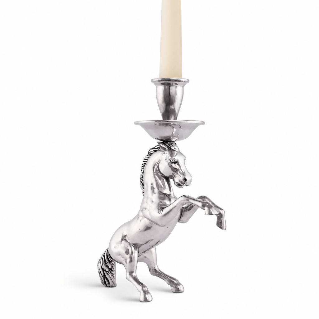 Arthur Court Equestrian Rearing Horse Candlestick