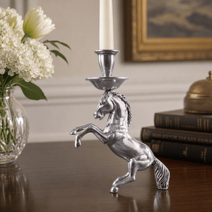 Arthur Court Equestrian Rearing Horse Candlestick