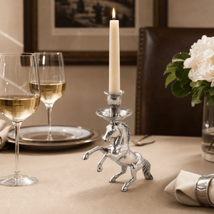Arthur Court Equestrian Rearing Horse Candlestick