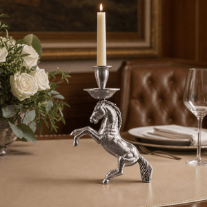 Arthur Court Equestrian Rearing Horse Candlestick