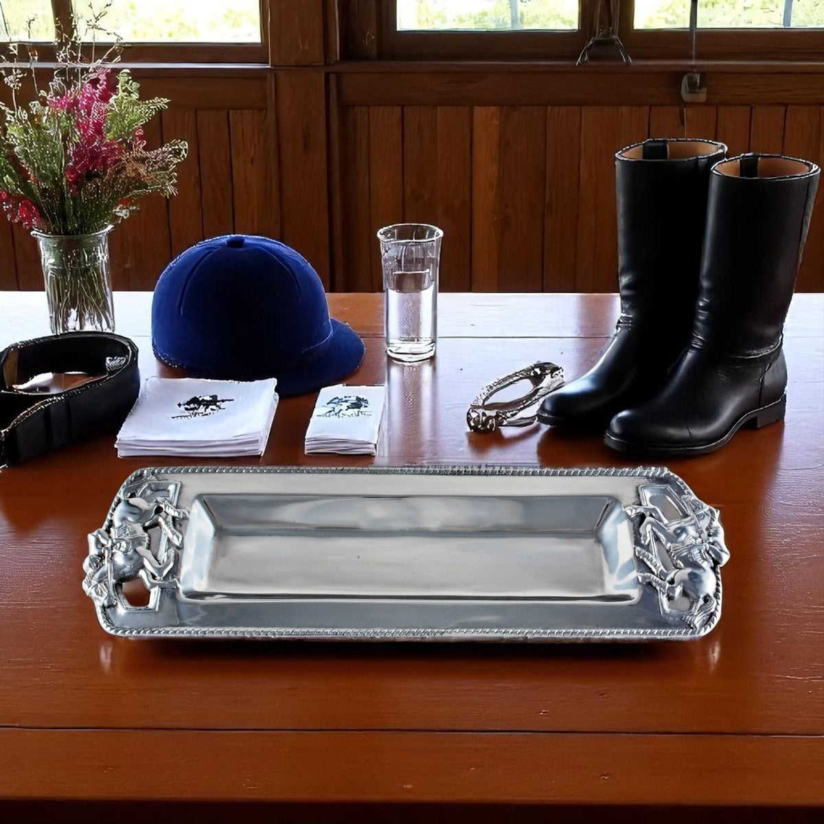 Arthur Court Equestrian Thoroughbred Oblong Tray