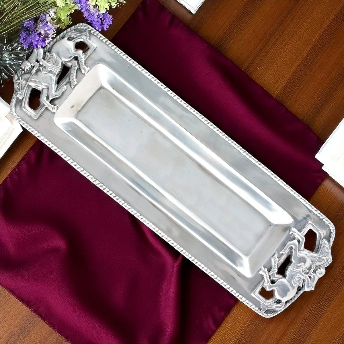 Arthur Court Equestrian Thoroughbred Oblong Tray