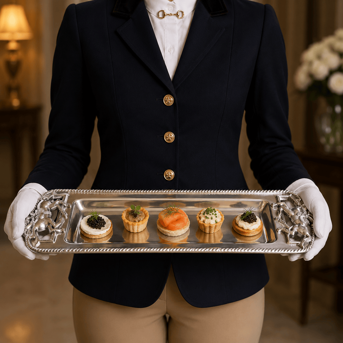 Arthur Court Equestrian Thoroughbred Oblong Tray