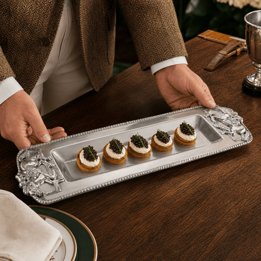 Arthur Court Equestrian Thoroughbred Oblong Tray