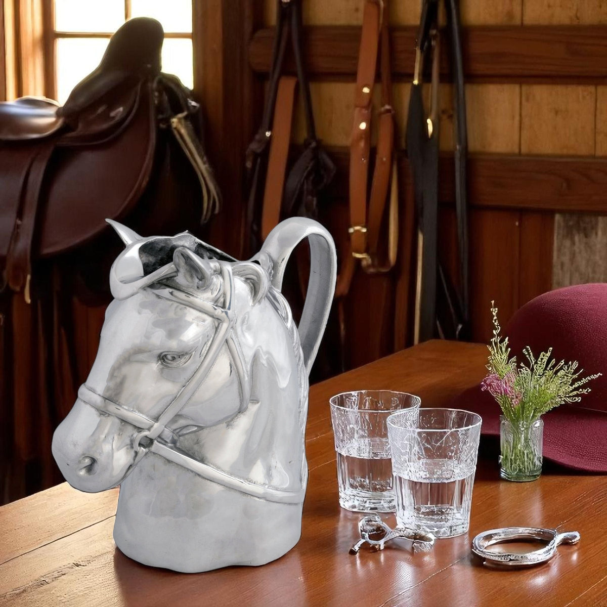 Arthur Court Equestrian Thoroughbred Pitcher
