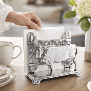 Arthur Court Farmer's Market Cow Napkin Holder