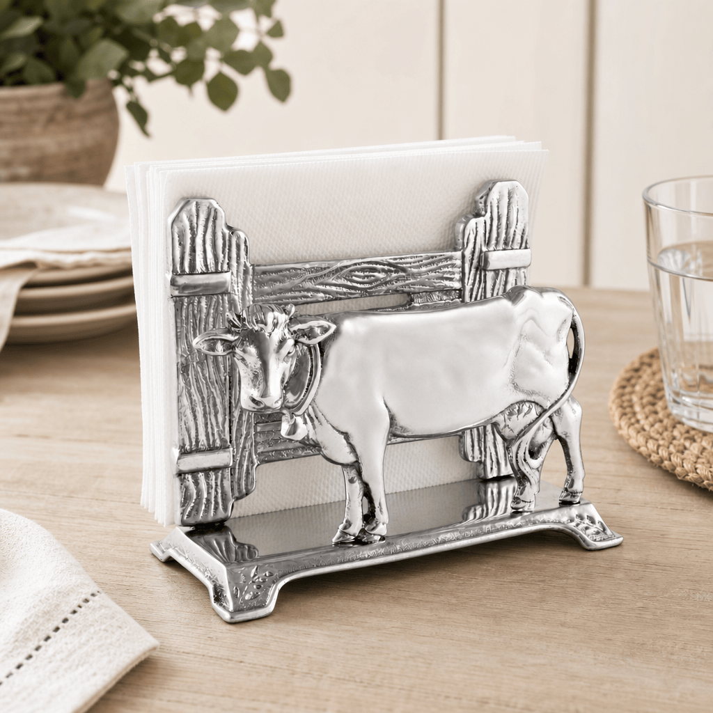 Arthur Court Farmer's Market Cow Napkin Holder