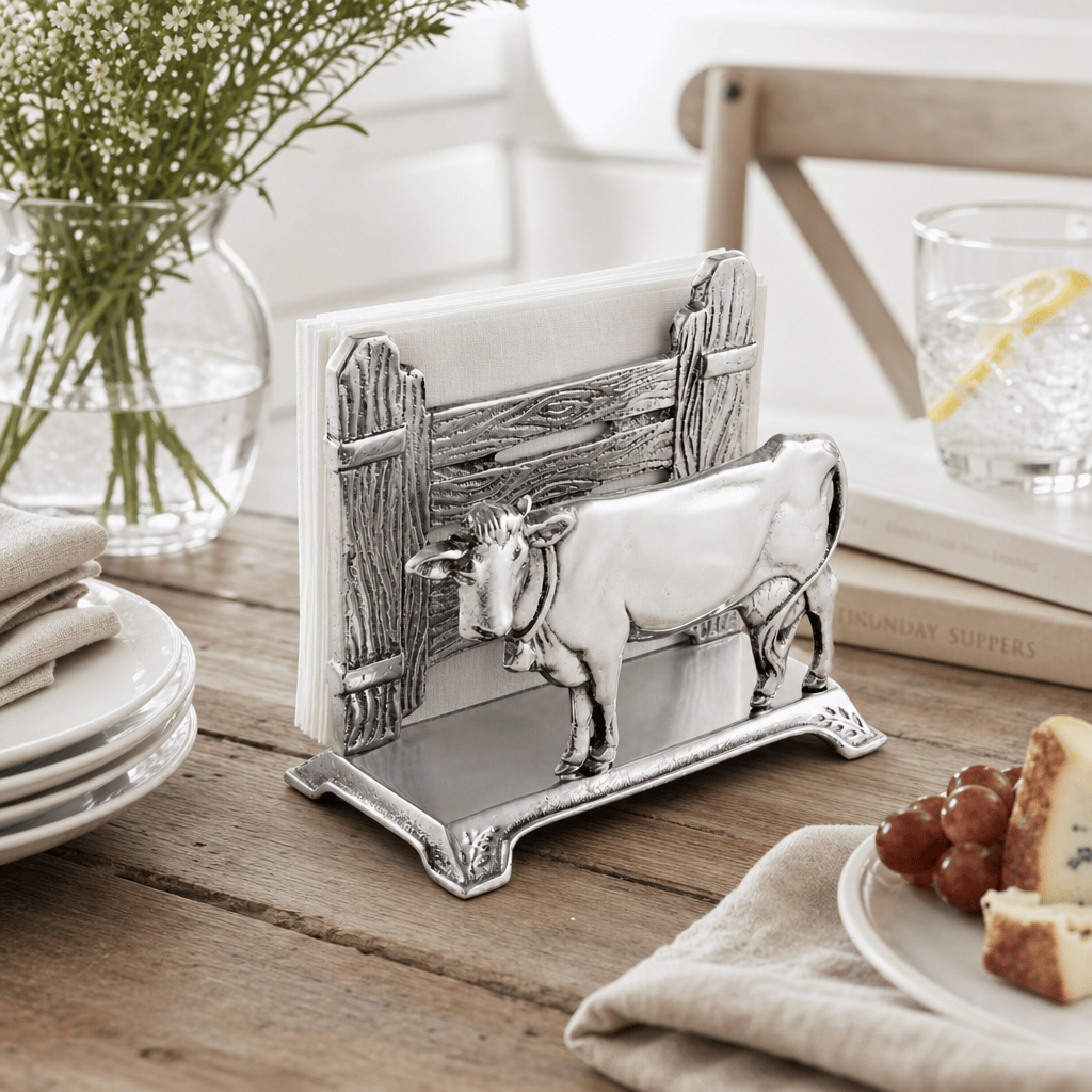 Arthur Court Farmer's Market Cow Napkin Holder