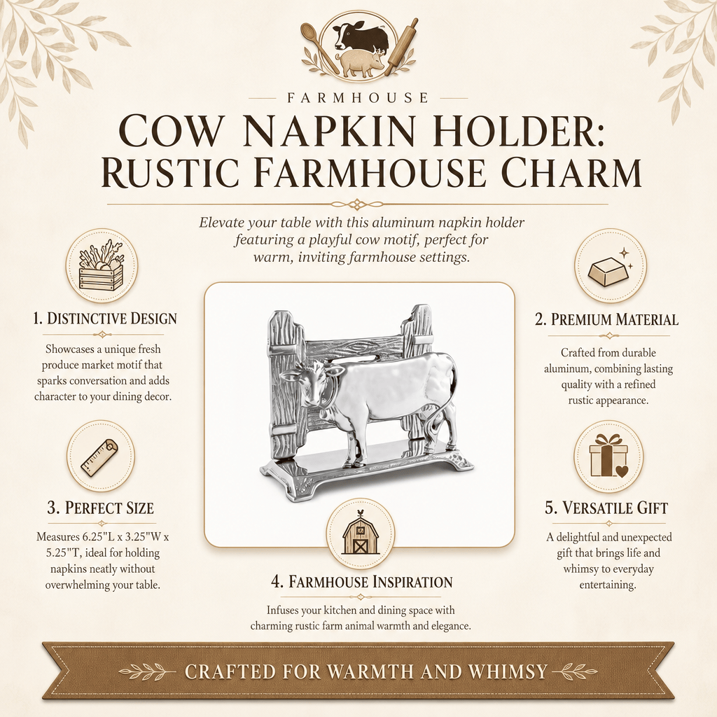 Arthur Court Farmer's Market Cow Napkin Holder