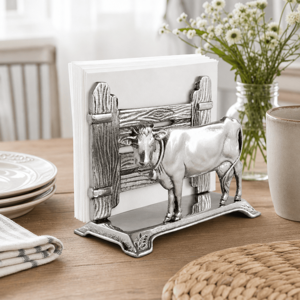 Arthur Court Farmer's Market Cow Napkin Holder