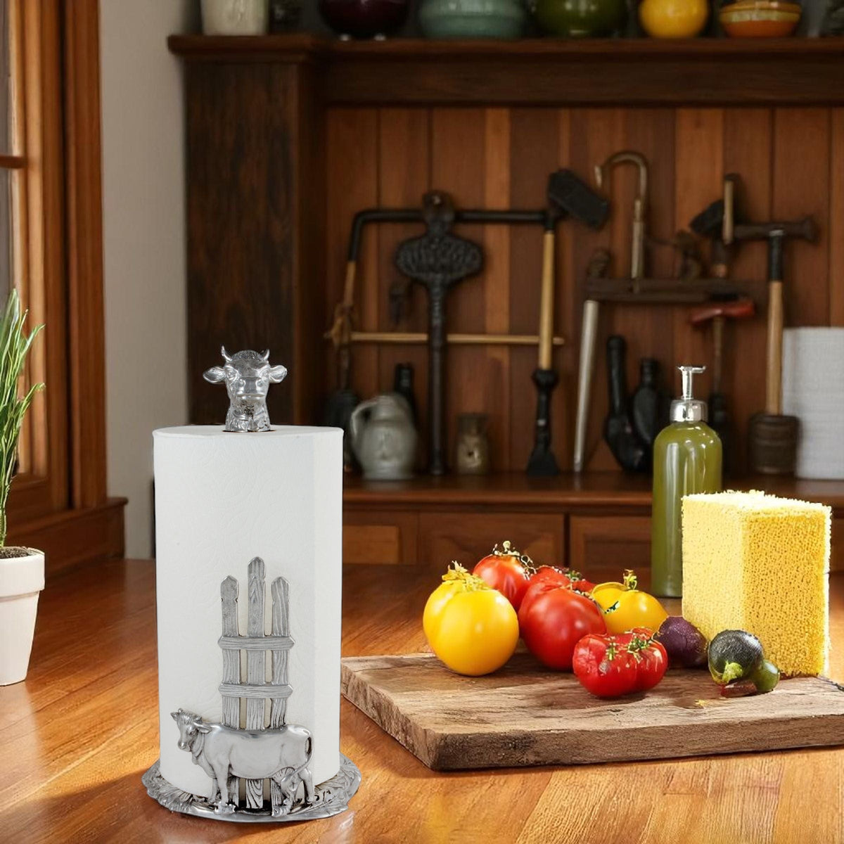 Arthur Court Farmer's Market Cow Paper Towel Holder