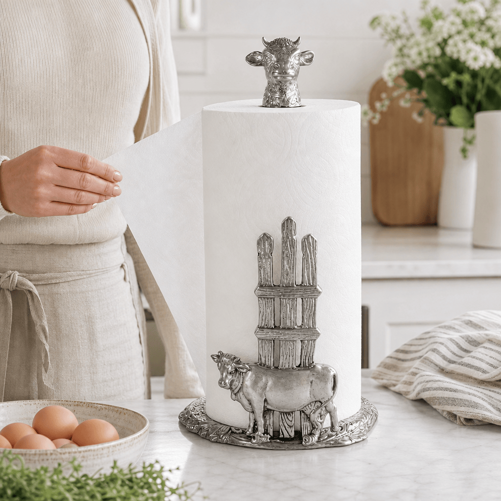 Arthur Court Farmer's Market Cow Paper Towel Holder